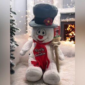 BAB Frosty The Snowman 18 Inch Plush Scarf/Broom Light Up Cheeks EUC with tags
